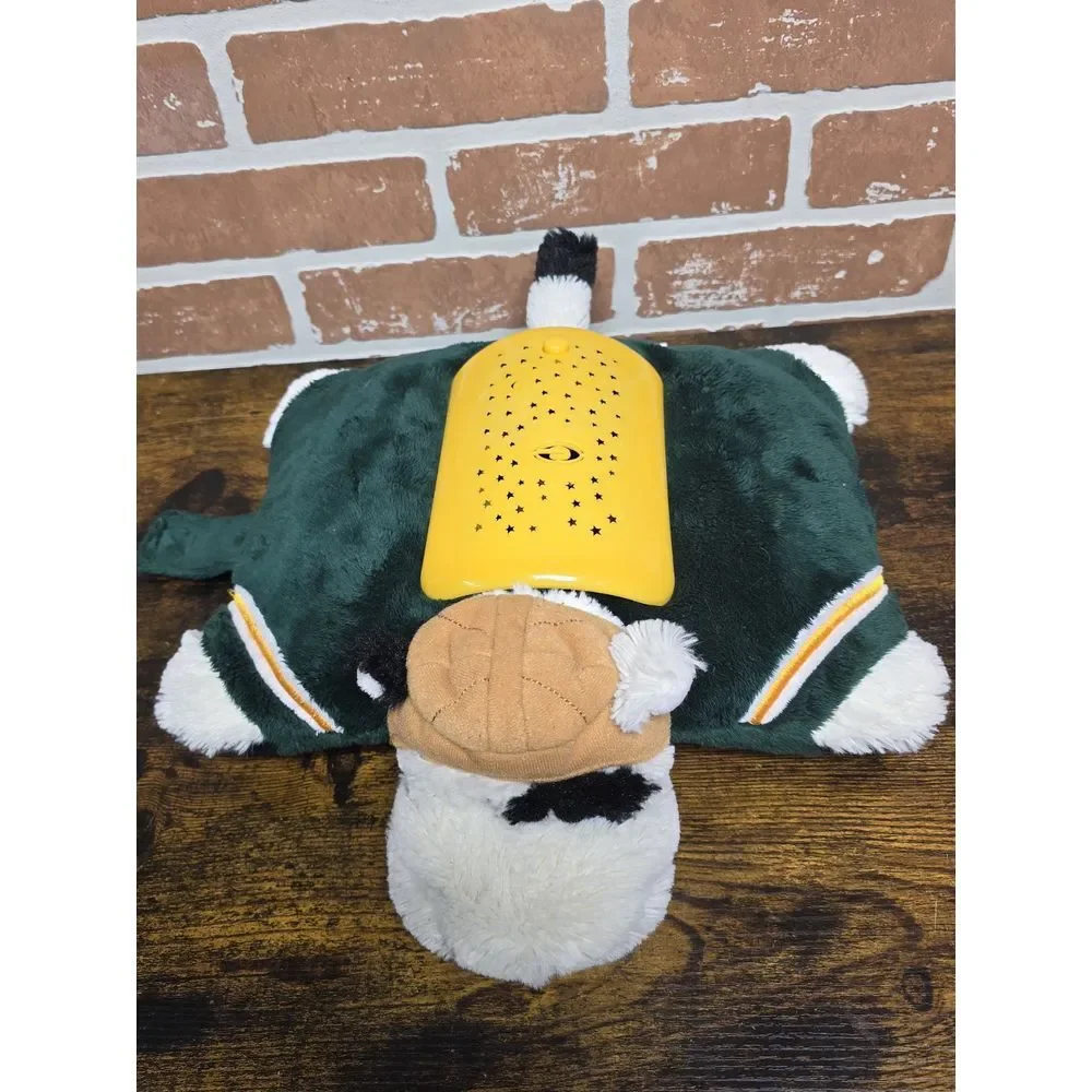 Green Bay Packers Cow Plush Pillow Pets Dream‎ Lites Working lights Without Tags